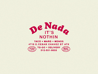 De Nada Cantina Marks 70s austin badge branding cooper design hospitality logo restaurant retro rough round simple texas texture type lockup vintage