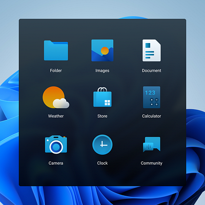 Windows 11 Icons app applications branding design desktop icons illustration logo microsoft os typogaphy ui ux vector windows11