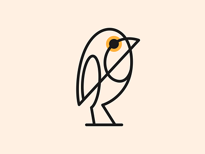 Mono Bird! abstract art bird brand brand identity branding drawing icon illustration illustrations logo mark minimal monoline nest simple stroke sun symbol wings