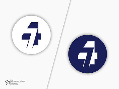 74 (Seven-Four) Monogram Logo! 4 7 brand branding design four icon illustration lettering logo logo ideas logo inspirations monogram number seven symbol vector