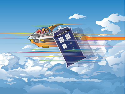 Doctor Who & Chrono Trigger Crossover illustration vector