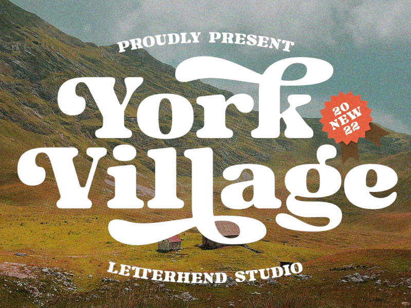 York village - Retro Display Font bold font freebies