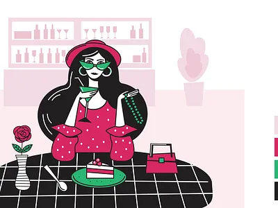 Girl in a bar character characterdesign girl girl in bar girlcharacter illustration vector