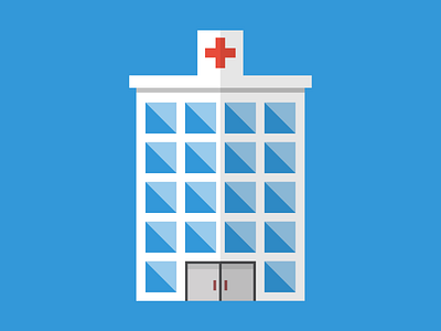 Day 12 of the 30 day flat design challenge! building icon design figma flat design hospital illustration