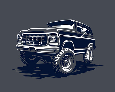 Bronco badge bronco broncoii car ford ill illustration offroad simple suv vector