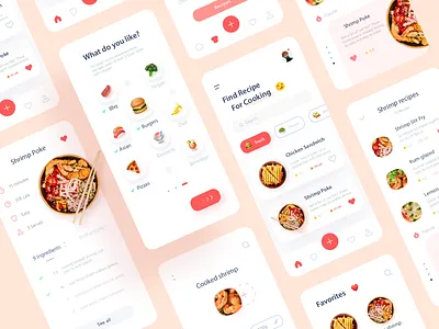 Recipe app clean cook cooking food food app minimal minimalist mobile recipe recipes ui ui design uiux ux