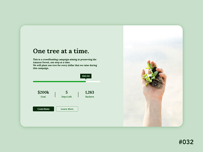 Daily UI 32 - Crowdfunding Campaign crowdfunding crowdfunding campaign daily ui 32 dailyui dailyui32 dailyuichallenge ui design ux design