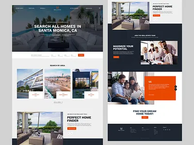 Real Estate Home page-v2 broker concept conversion debt design funnel home homepage house landing landing page leads mortgage properties real estate real estate agency real estate agent seo ui design website