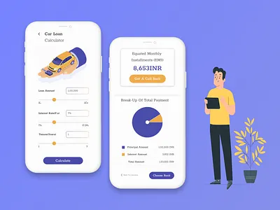 Car loan calculator. daily challenge UI 04 dailyui design icon illustration ui