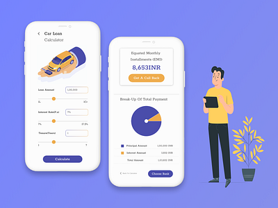Car loan calculator. daily challenge UI 04 dailyui design icon illustration ui