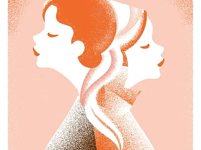 Theatre Poster 30s artdeco grain illustration peach retro