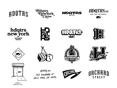 hdqtrsnyc_graphics_set badge branding design graphic icon illustration logo logotype type