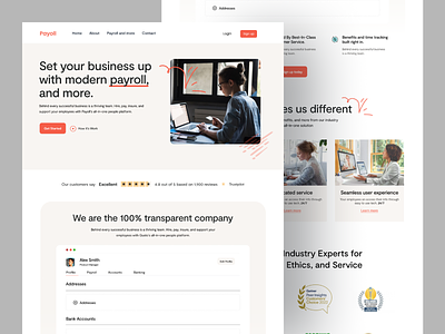 Payroll Landing Page Design agency api branding company design management payment website payroll payroll landingpage payroll web processing sass service ui ux web website