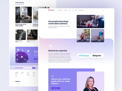 The sleepme homepage branding gradient home homepage landing page marketing page sleep soft web web design website