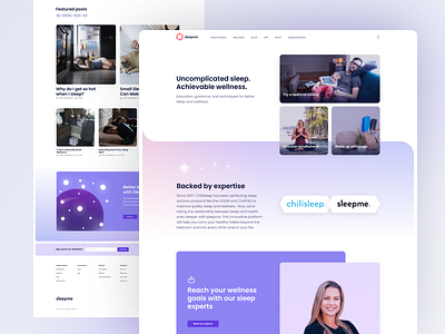 The sleepme homepage branding gradient home homepage landing page marketing page sleep soft web web design website