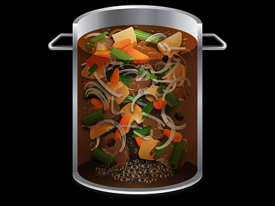 Beef Stew food art illustration vector