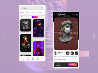 NFT Marketplace 3d app appdesign art branding design figma graphic design illustration market marketplace nft ui