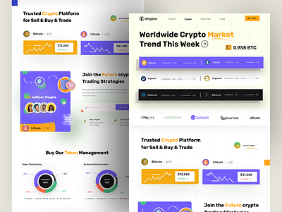 Crypto landing page design home page landing landing page landingpage ui ux web web page webdesign website website design