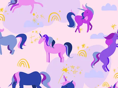 Studio Geneva // Magical Unicorns design digital art digital illustration editorial illustration illustration illustration art illustrator magic pattern magical surface design surface illustration surface pattern design unicorns