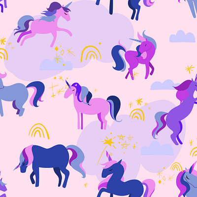 Studio Geneva // Magical Unicorns design digital art digital illustration editorial illustration illustration illustration art illustrator magic pattern magical surface design surface illustration surface pattern design unicorns