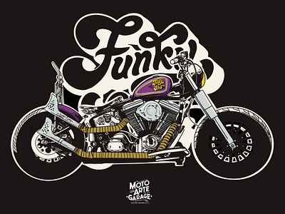 This is, the Funky Shit!! bobber branding chopper custom design funky harley illustration illustration art motorcycle softail