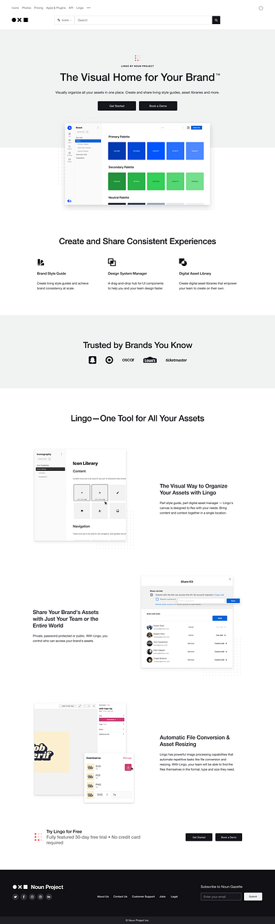 Lingo Landing Page asset management design graphic design landing page marketing page product design responsive design styleguide ui ux