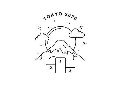 Monoline Tokyo 2020 flat illustration linework monoline monolinear olympic games tokyo 2020 vector