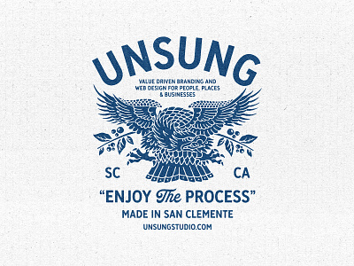 Unsung Shop Tees apparel branding design studio eagle illustration san clemente shop tee studio typography unsung vintage