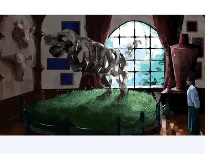 Fossil Museum adorable creative illustration inspiration