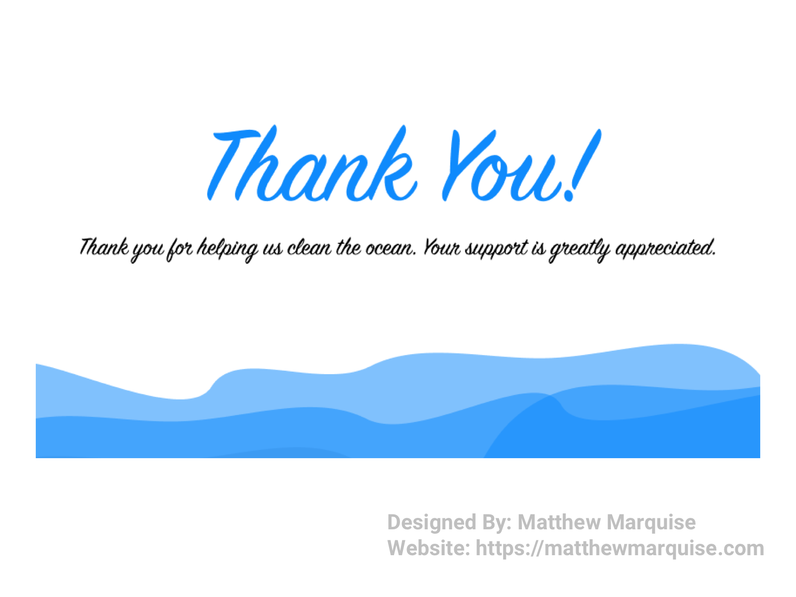 Daily UI 077 :: Thank You by Matthew Marquise on Dribbble