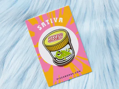 Pizza Bones Pins 420 cute enamel enamel pin indica pins sativa stoner weed