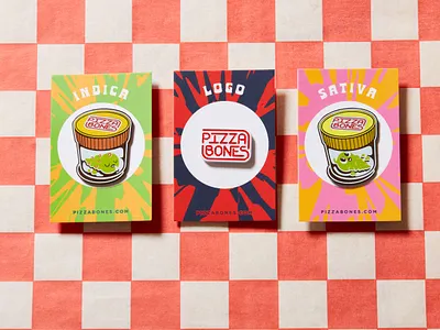 Pizza Bones Pins 420 cute enamel enamel pin indica pins sativa stoner weed