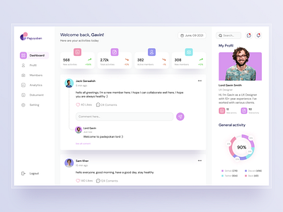 Community Social Dashboard branding community dashboard design interface socialmedia ui uidesign uiux