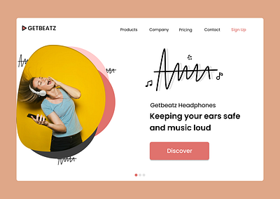 Landing page - Headphone website design headphones landingpage ui website