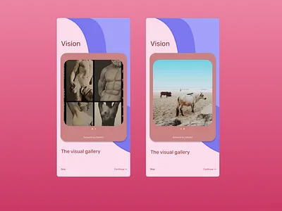 Visual art gallery app app dailydesign design illustration pastel photography quickdesign ui visualart