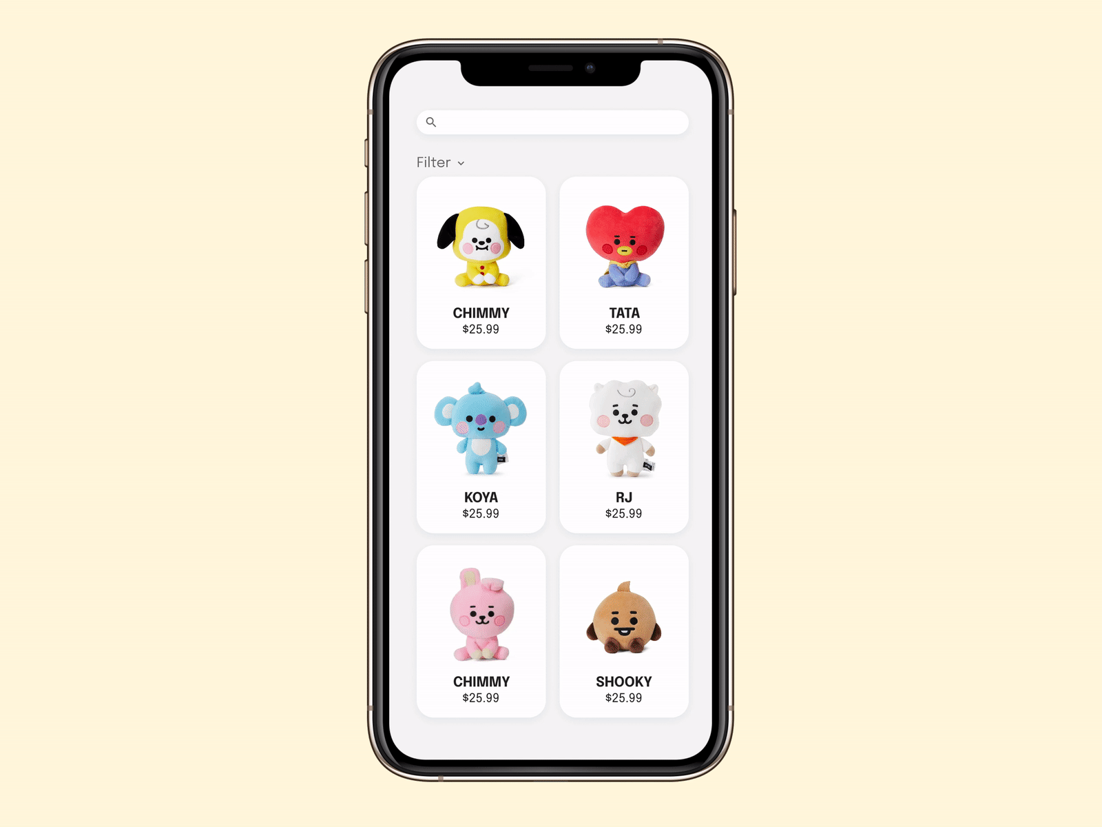 BT21 E-Commerce Shop | DailyUI #012 bt21 bts commerce dailyui design ecommerce plush plushie shop shopping ui