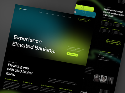 🔥LIVE🔥 Uno Bank - Website Redesign bank clean dark finance fintech landing page modern product redesign ui uidesign uiux web web design website