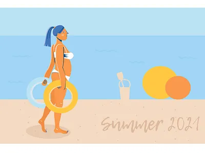 Summer girl beach character character characterdesign girl girl in swimsuit girlcharacter gril on a beach