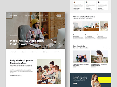 TalentHubb - Remote Workforce Landing Page corporate homepage landing page marketing recruiter recruitment platform remote remote work talent web design