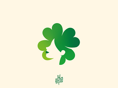 Clover Woman Logo branding clover emblem female flower girl graphic design green illustration logo logotype modern woman