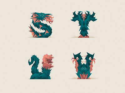 Monstography - Part IV 36daysoftype character design font font design graphic design illustration illustrator lovecraft minimal monster monsters type type design typeface typography vector