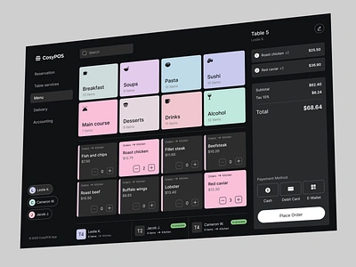 CosyPOS – restaurant POS system cashier cashier dashboard check out dashboard point of sale point of sales pos pos design pos terminal product product design restaurant terminal