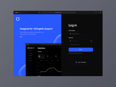 Dashboard — Login Page (Dark mode) ali clean dashboard dashboard log in log in login minimal onboarding product design saber sign up sign up form ui ux web