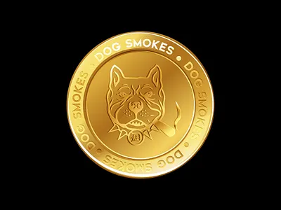 Dog smoke logo branding cannabis logo coin coin design coin logo design dog logo gold logo graphic design hemp logo illustration illustrator logo marijuana logo typography vector weed logo