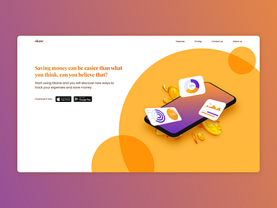okane - Hero Section design hero hero section homepage landing web design