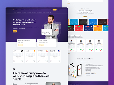 Site for ArumTrade broker design desktop investment site trading ui ux