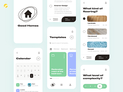 Interior designers selection app comfort convenient cooperate design design concept designer home interior mobile mobile app mobile design options place redesign schedule search selection ui ui design ux design