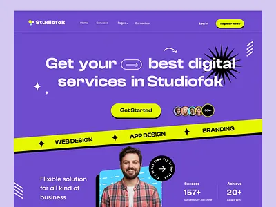 Creative Design Agency Landing Page Website agency agency website company creative designer digital agency home home page homepage landing landing page landingpage madhu mia product designer trendy uiux visual design web design web site website