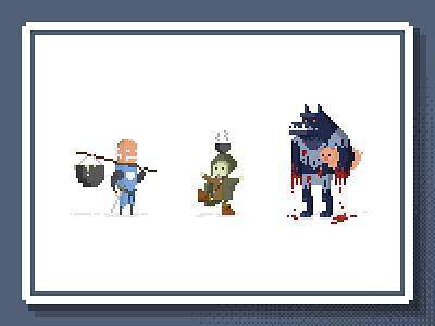 The Incredible Barrowmaze Raiders - pt.1 character design dd fantasy illustration ose pixel art