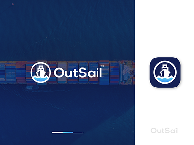 OutSail Logo Design v1 barge boat cargo container freight geometric gradient identity international logo mark minimal ship shipping tanker vector world worldwide